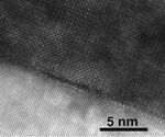 electron microscopy image of crystalline material interface
