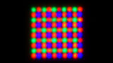 Magnified picture of a prototype of a micro-LED full-color display.